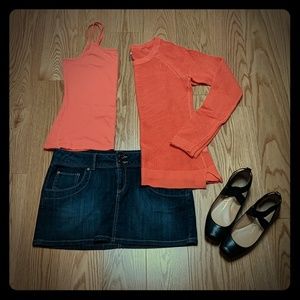 Tank top with matching mesh sweater